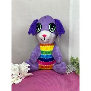A&A Global Industries Purple Rainbow Tie Dye Puppy Dog Plush‎ Stuffed Animal 9"